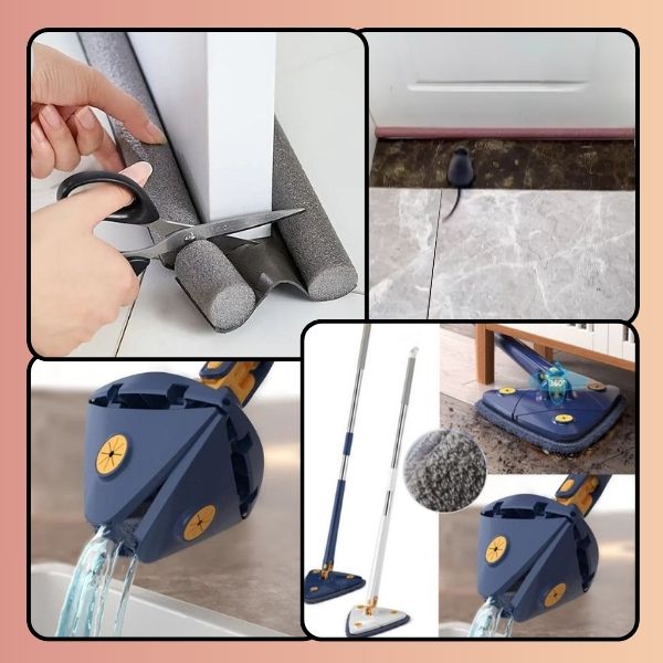 Pack de Serpillière de nettoyage automatique + Bas de porte (contre les ouvertures sous les portes)