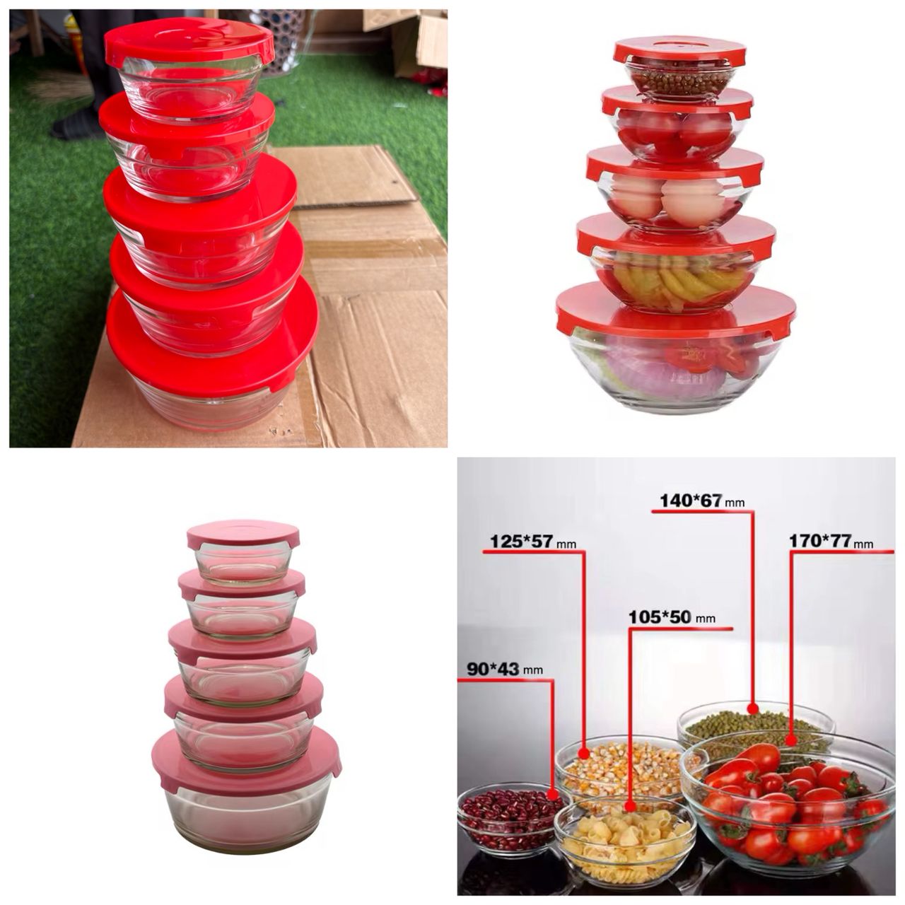 Ensemble de (05) Bols en VERRE pour Sublimer Votre Table