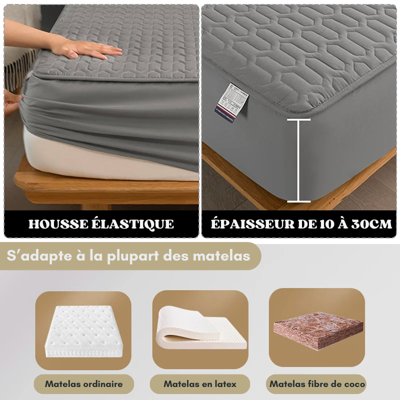 Couvre matelas + taies doux en microfibre (Lit - 03 Places)
